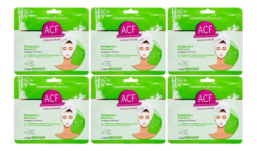 Acf Relajante X6 Máscara Facial Antiestrés Refrescante 