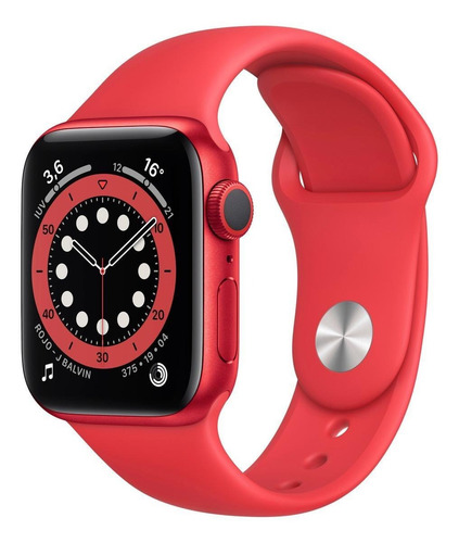 Imagen 1 de 8 de Apple Watch Series 6 (GPS) - Caja de aluminio (PRODUCT)RED de 40 mm - Correa deportiva (PRODUCT)RED