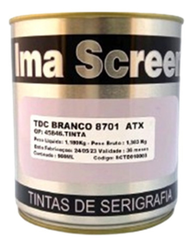 Tinta Tdc Branco 8701 900ml + Endurecedor 100ml Imascreen