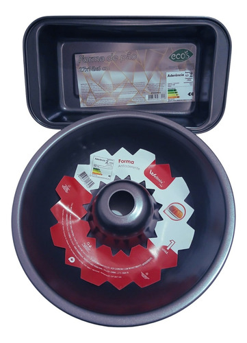 Kit 2 Formas Assadeiras Antiaderentes Para Pão Bolo Pudim