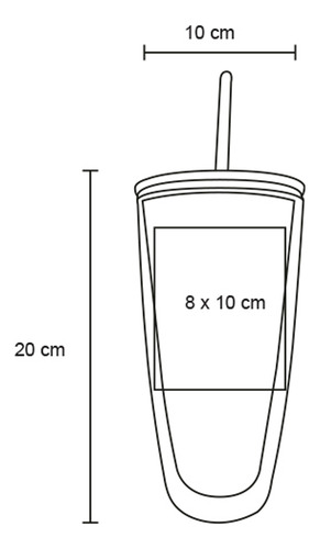 Vaso Doble Pared Con Glitter De 750ml