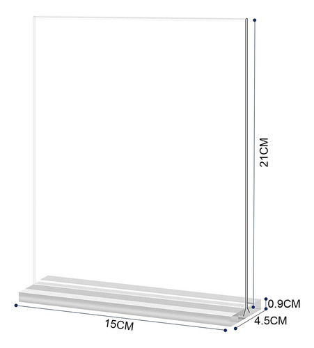 2 Pack Porta Acrílica Menú Tamaño Carta 21 X 15 X 4.5 Cm Transparente