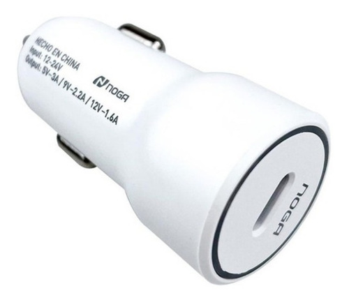 Imagen 2 de 5 de Cargador Auto Usb Carga Rapida Tipo C Noga Car Usb 12v 3a