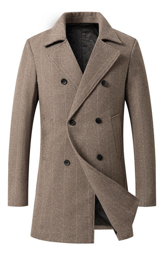 Suave Abrigo De Lana Transpirable De Invierno Para Hombre, D