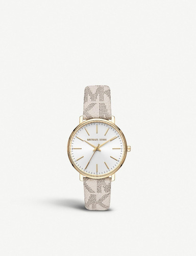 Reloj Michael Kors Dama Original Color de la correa Beige Color del bisel Dorado Color del fondo Blanco