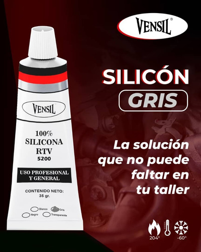 Silicon Gris Mini De 35g Alta Temperatura Vensil Grey