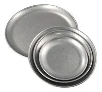 Comprar Vctitil 4pcs Cena De Metal Redonda De Acero Inoxidable Plato