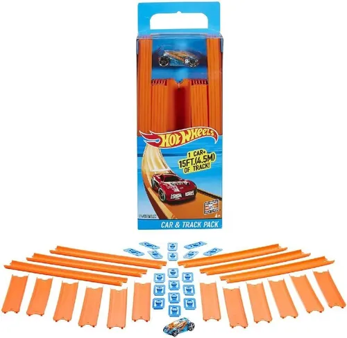 Auto De Vía Recta Hot Wheels Track Builder De 15 Pies