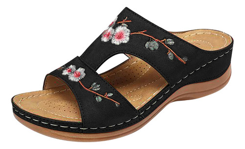 Zapatos Soft Summer Para Mujer, Bordado De Flores Huecas, Cu