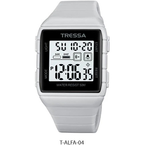 Reloj Unisex Tressa Alfa Digital Wr50 Luz Cronómetro Alarma