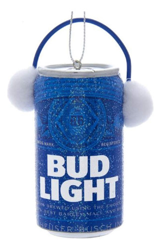 Kurt Adler Budweiser Bud - Lata De Luz Con Orejeras