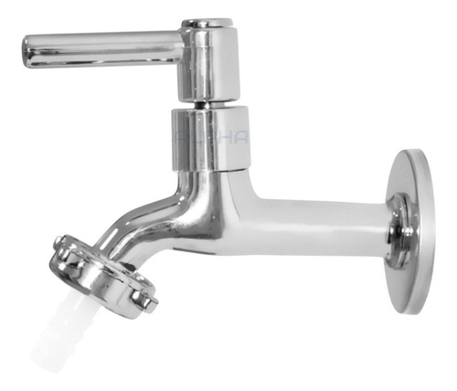 Torneira Para Jardim Tanque Alavanca Redonda 1/4 Volta Metal Acabamento Cromado C-72 Cor Cromado