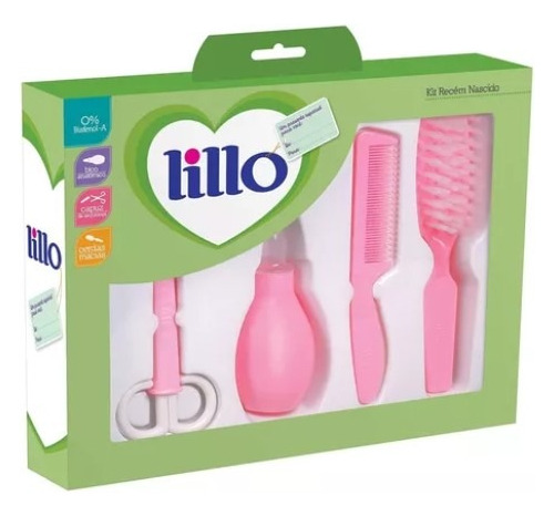 Kit Recém Nascido Higiene Lillo 4 Peças Com Aspirador Nasal