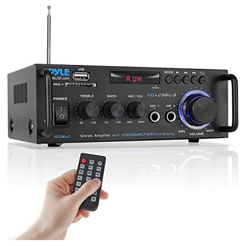 Pyle Wireless Bluetooth Stereo Power Amplifier - 200w Dual C