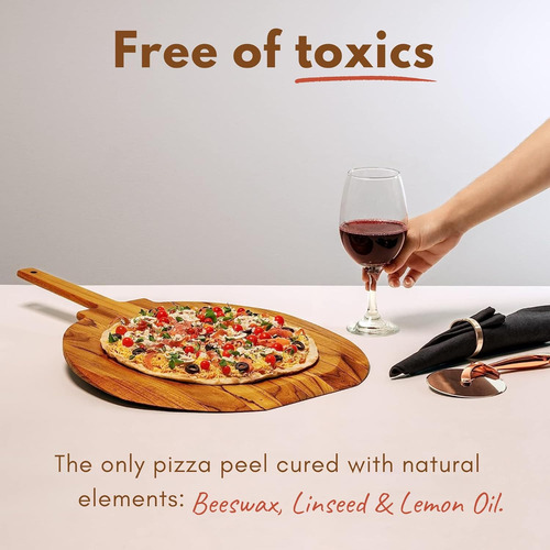 Pala De Pizza De Madera Grande Hecha De Teca, Espátula De Pi