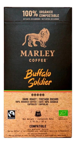 Pack 60 Capsulas Marley Coffe Buffalo Soldier