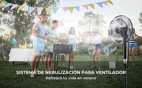 A Kit Ventilador Nebulización Refrigeración Para Jardín