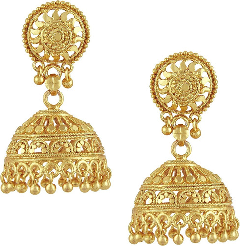 Bodha Aretes Jhumka Tradicionales De La India Bañados En Oro