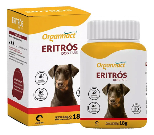 Organnact Eritros Dog Tabs 18g 30 Comprimidos Ferro Vitamina