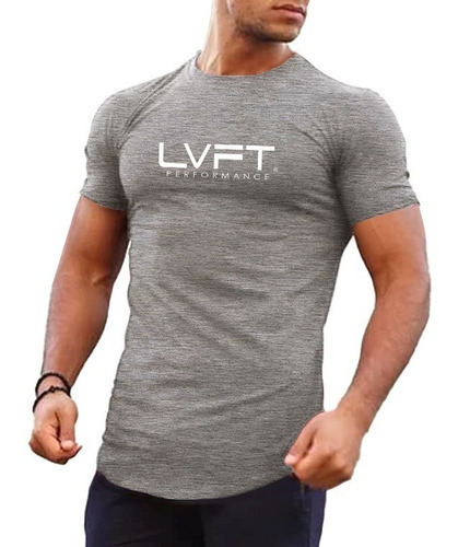 Playera Deportiva Gym Casual Slim Fit Spandex Lvpe 316 Bk