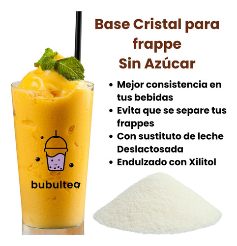 Base Cristal Para Frappe Sin Azúcar Bubultea 1kg