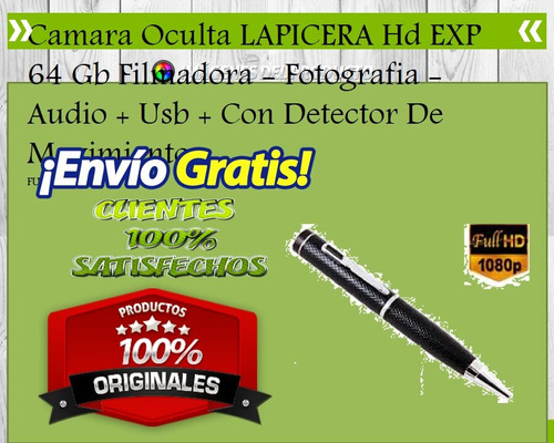 Lacpiera Con Cámara Oculta Espia Full Hd 1080p Exp 64gb 