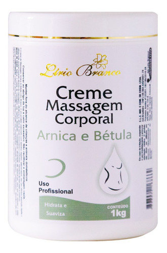 Creme Massagem Relaxante Arnica E Bétula 1kg Lirio Branco