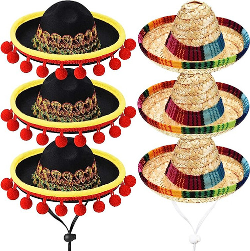 6 Sombreros Paja Para Decoracion Mexicana Lindos Sombreros P