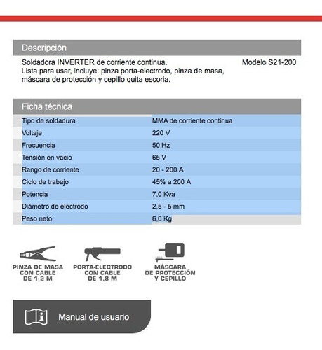 Soldadora Inverter Por Electrodos - 200 A