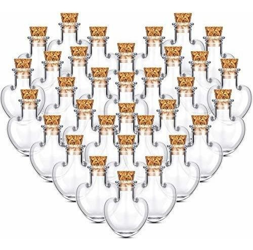 30 Botellas De Cristal Con Forma De Corazón De 0.0 Fl ...