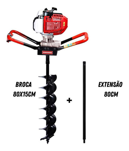 Perfurador De Solo A Gasolina Profissional 42,7cc 2 Tempos