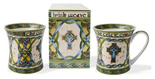 Taza Irlandesa Cruz Celta Y Nudos Celtas  New Bone Ch