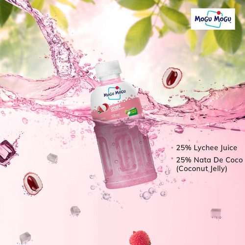 Bebida Mogu Lychee Nata De Coco, 10.8 Oz