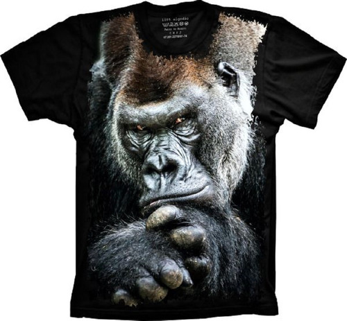 Camiseta Frete Grátis Plus Size Gorila Animais