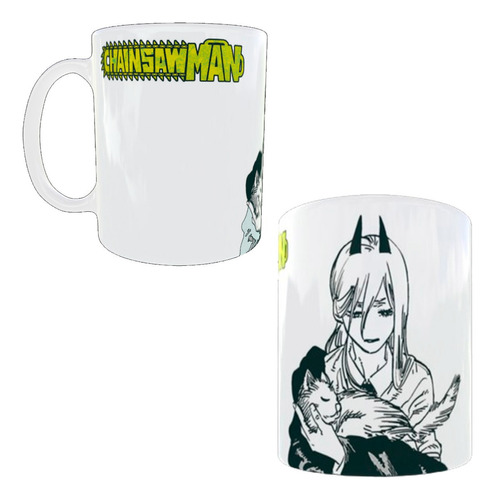 Taza Nueva Con Caja Chainsaw Man Power Y Nyako