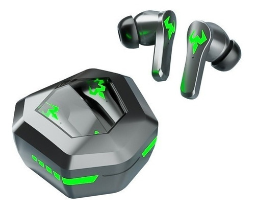 Audífonos Bluetooth Inalámbricos In-ear Gamer Occiam N35 Negro Con Luz Verde Led 