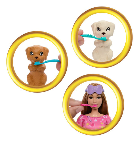 Barbie Set De Juego Fiesta De Pijamas Con Perritos Mattel