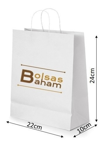 Bolsas De Papel Blancas 22x10x24 X 20 Unidades