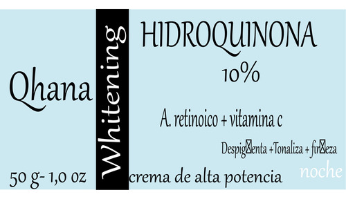Crema Blanqueadora 10% Hidroquin 50 G
