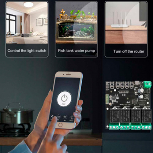 Interruptor Universal Domotica Wifi 4 Canales App Tuya