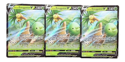 Alolan. Exeggutor V Set De 3 Cartas Pokemon Ingles Ultra 