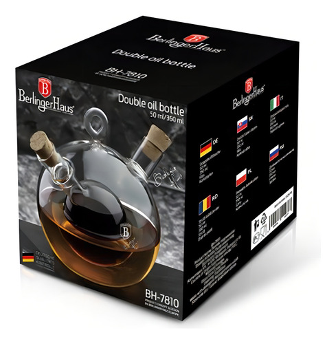 Galheteiro Duplo Vidro Garrafa Temperos 350ml Berlinger Haus