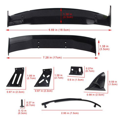 Alerón Trasero Para Alerón De Carrocería 1/10 Rc Racing Drif