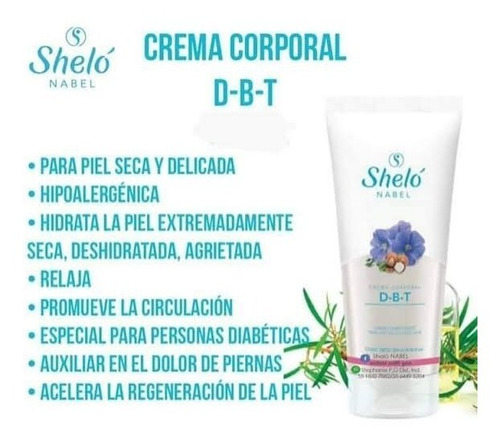 Crema Especial, Hidrata, D-b-t Piel Reseca, Sheló Nabel 4 U.