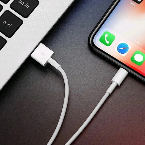 2 Cables Para Iphone, Ipad, Ipod, Usb A (2 Metros) Blanco