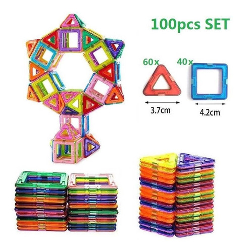 100pcs Blocos De Construção Magnéticos Brinquedos Educativos
