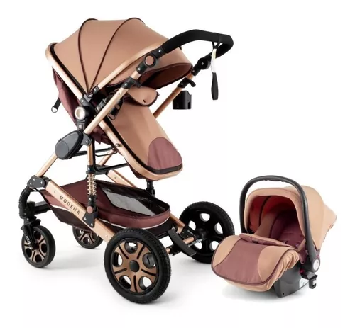 Cochecito Para Bebé Carrito Rainbow Dinamic Color Beige Color del