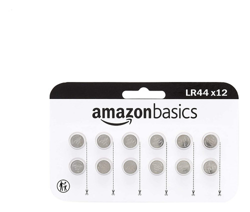 Amazon Basics 12 Pack Lr44 1.5 Volt Alkaline Button Cell Bat