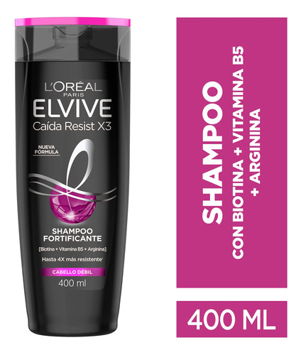  Shampoo Elvive L'oréal Caída Resist Cabello Débil - 400ml