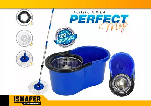 Balde Perfect Mop Pro 360 Inox C/3 Refis